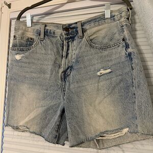 Pistola Light Blue Distressed Jean Shorts